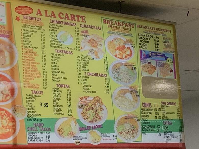 Rubalcabas Taco Shop - Las Vegas, NV menu_pic