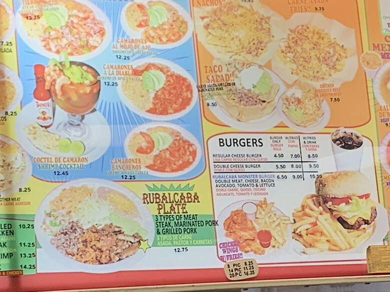 Rubalcabas Taco Shop - Las Vegas, NV menu_pic