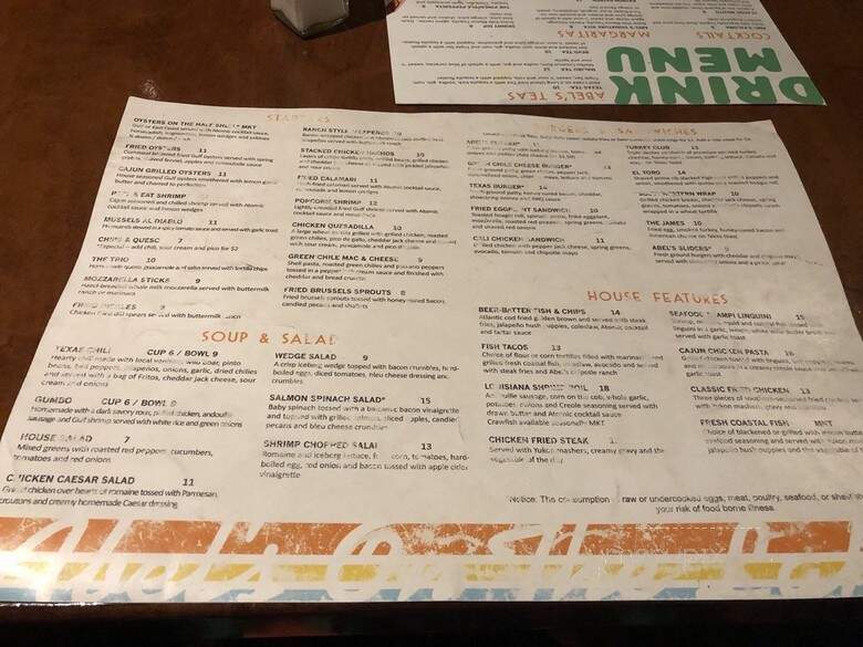 Abel's On the Lake - Austin, TX menu_pic