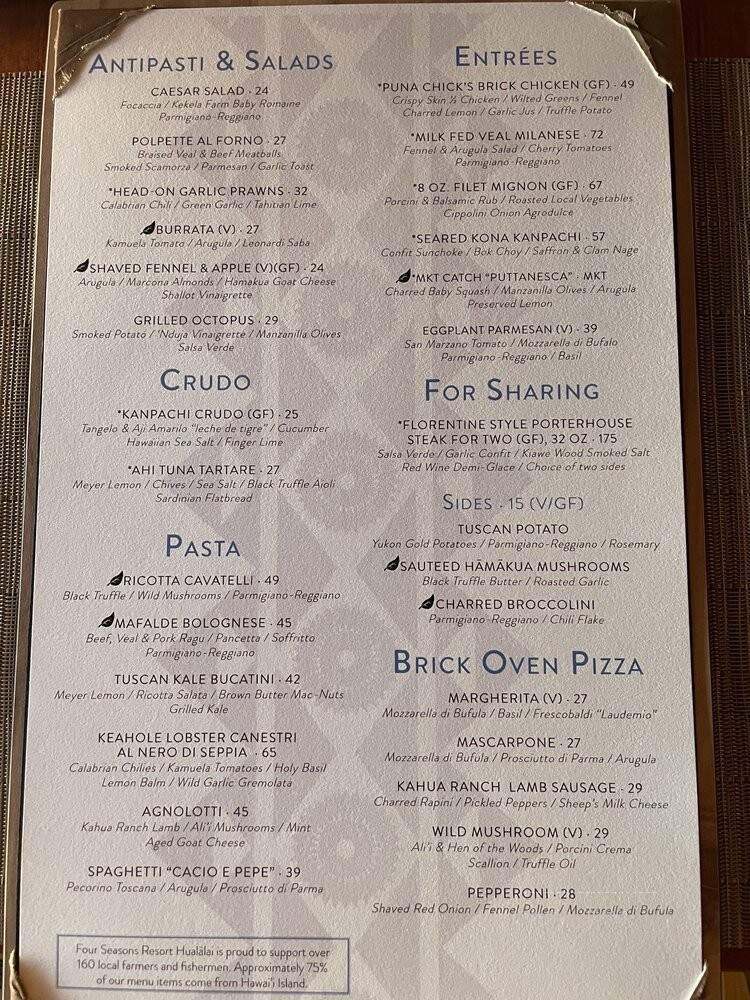 Beach Tree - Kailua Kona, HI menu_pic