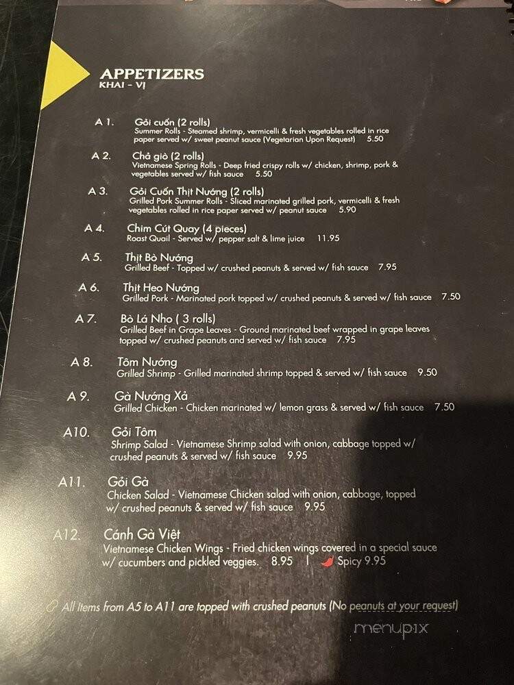 Pho Dat Thanh - Towson, MD menu_pic