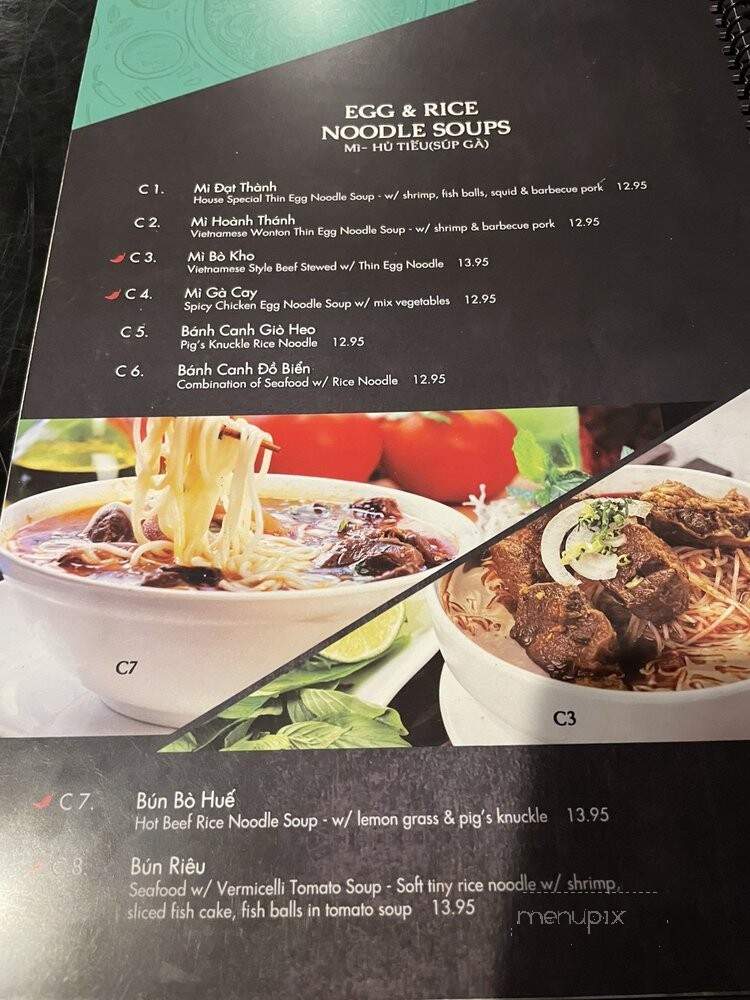 Pho Dat Thanh - Towson, MD menu_pic