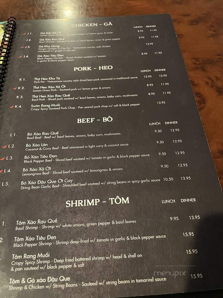 Pho Dat Thanh - Towson, MD menu_pic