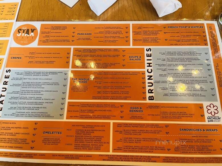 Stax Cafe - Chicago, IL menu_pic