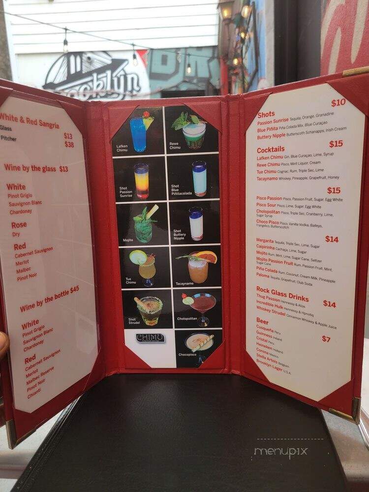 Chimu - Brooklyn, NY menu_pic