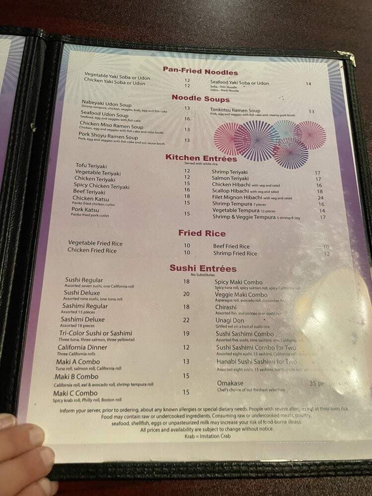 Hanabi Japanese Cuisine - Duluth, MN menu_pic