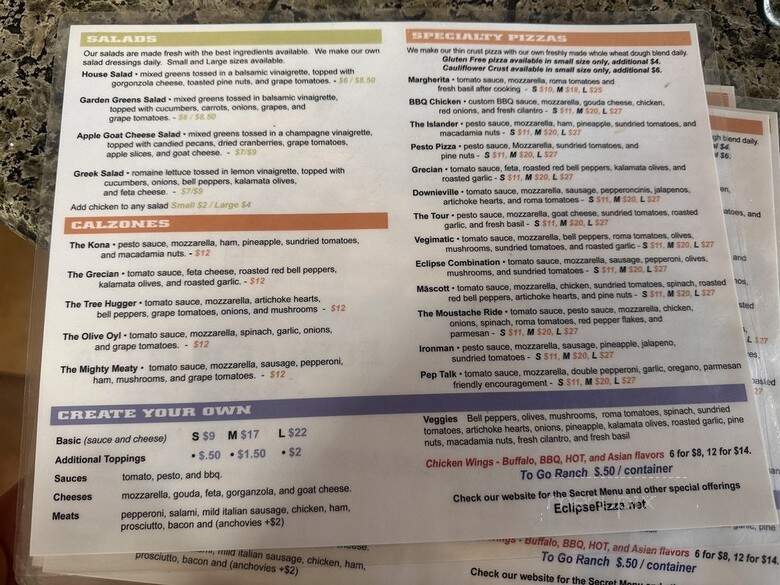 Eclipse Pizza Co - Reno, NV menu_pic