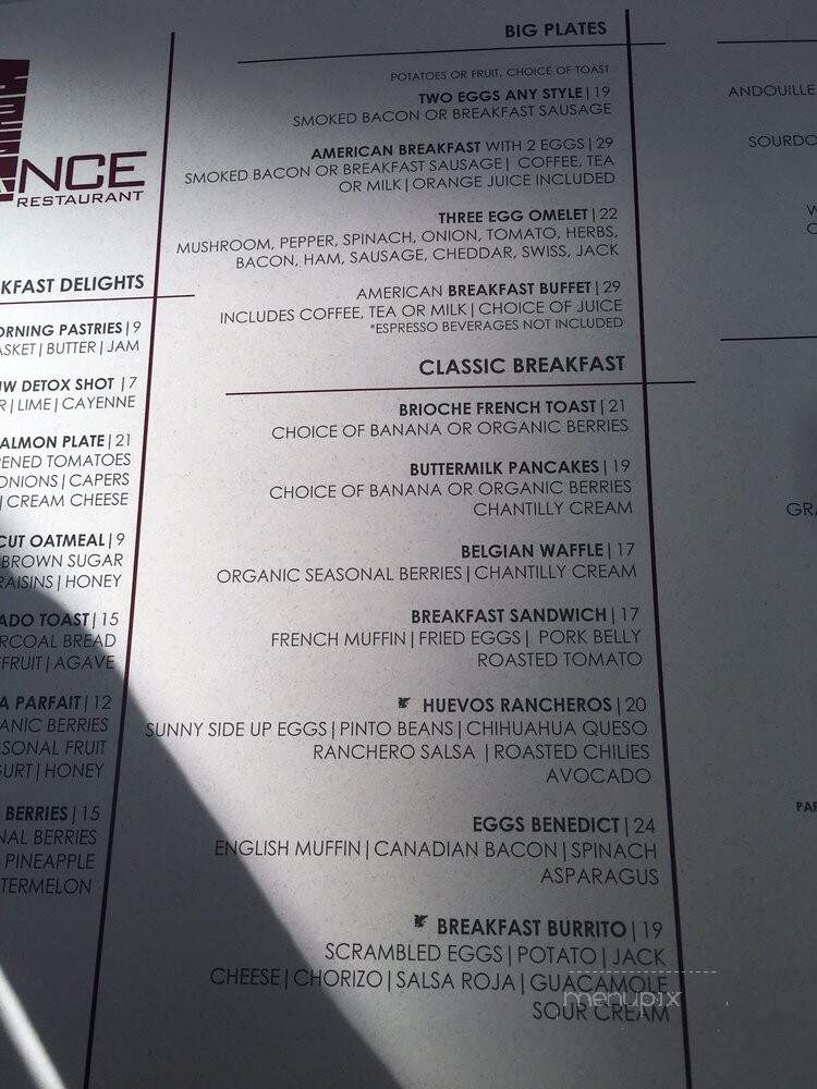 gLAnce Lobby Lounge - Los Angeles, CA menu_pic