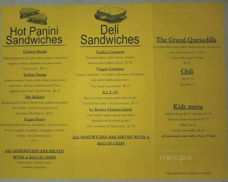 La Barista - West Des Moines, IA menu_pic