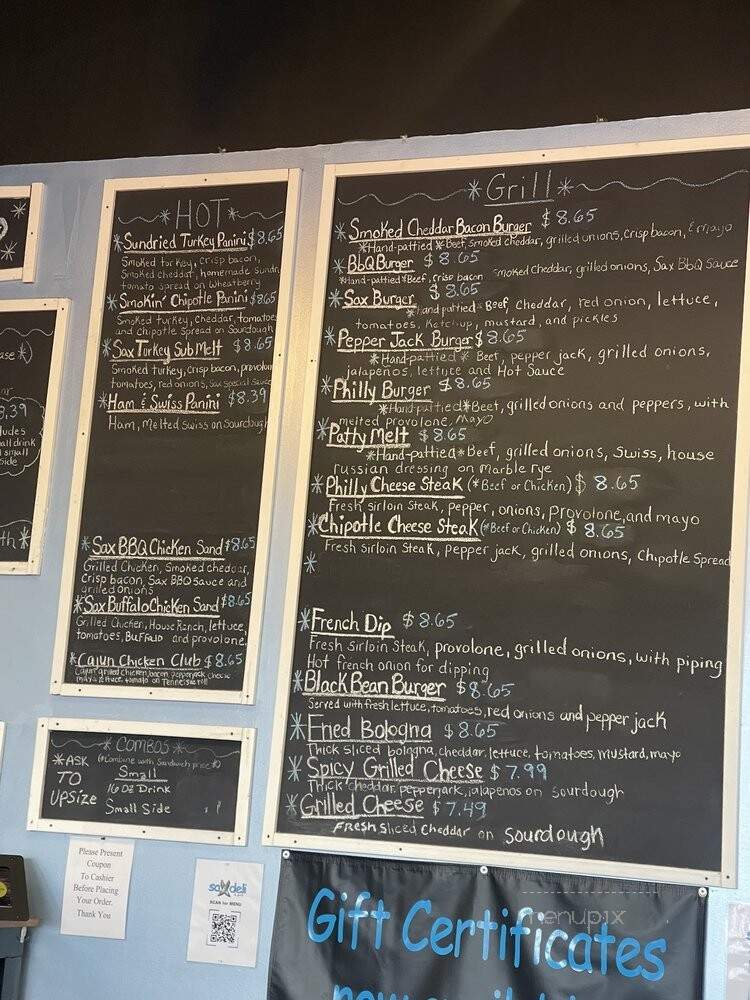 Sax Deli - Hendersonville, TN menu_pic