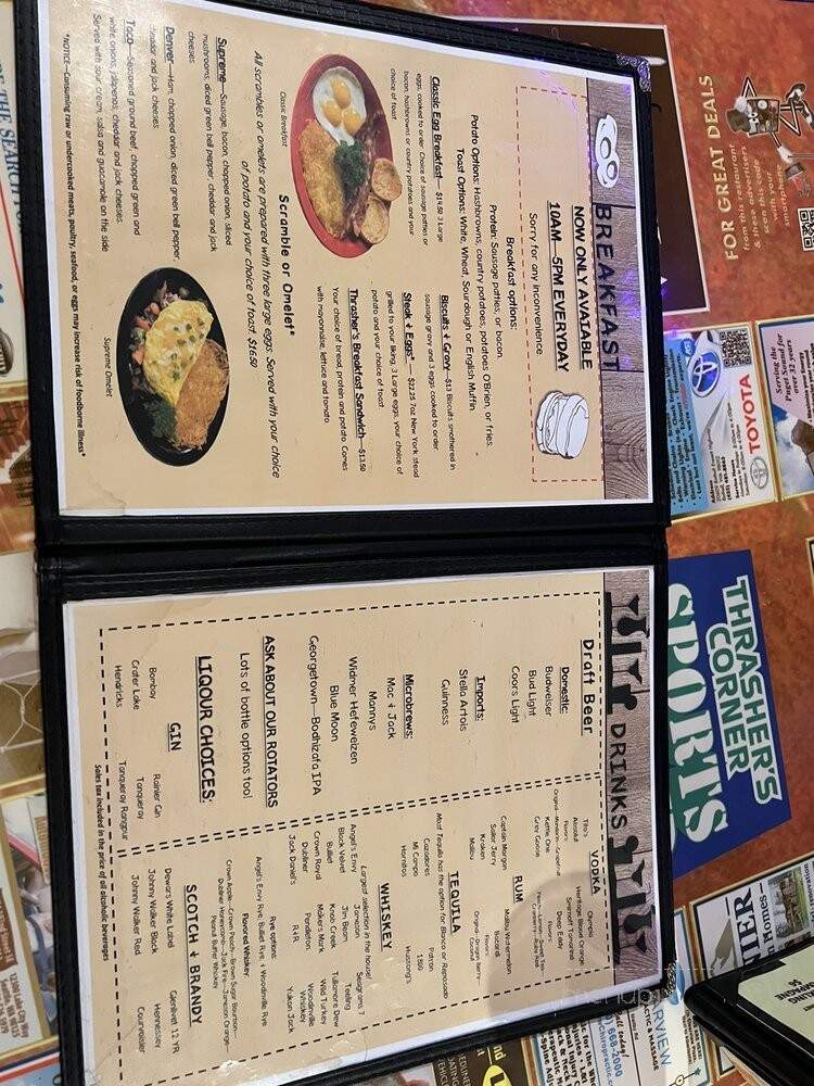 Thrasher's Corner Pub and Broiler - Bothell, WA menu_pic