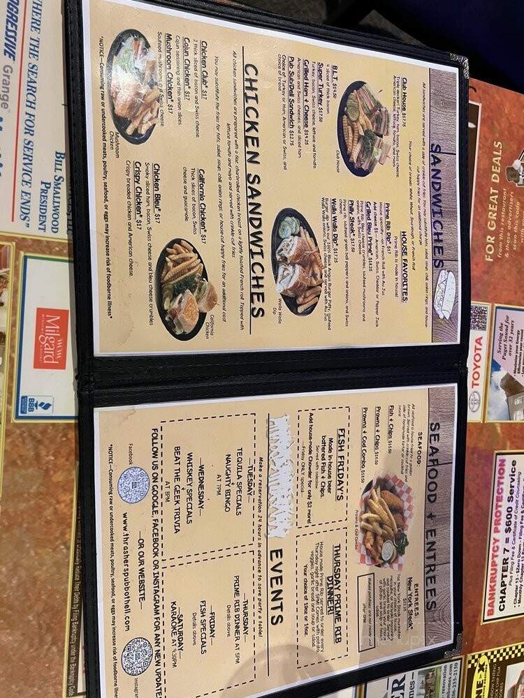 Thrasher's Corner Pub and Broiler - Bothell, WA menu_pic