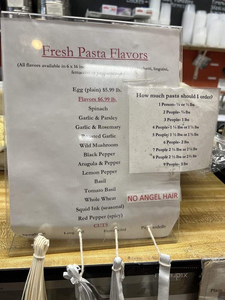 Pasta & Provisions - Charlotte, NC menu_pic
