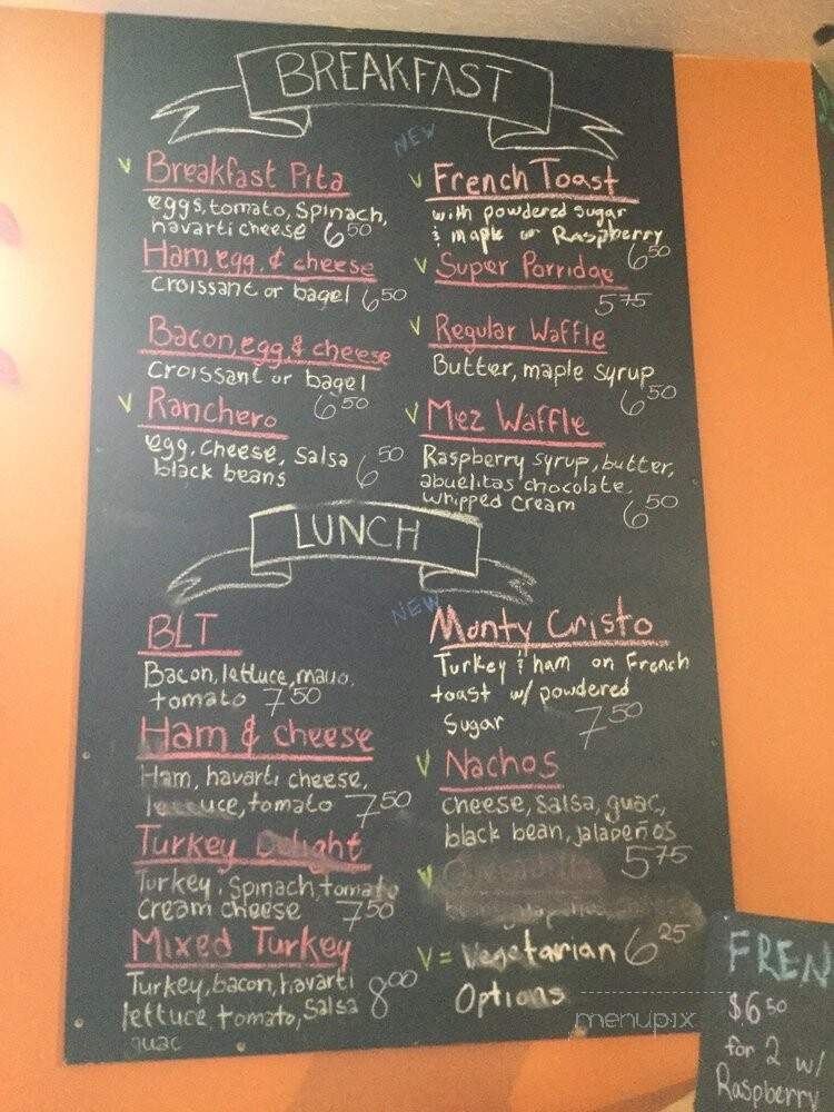 Mestizo Coffeehouse - Salt Lake City, UT menu_pic