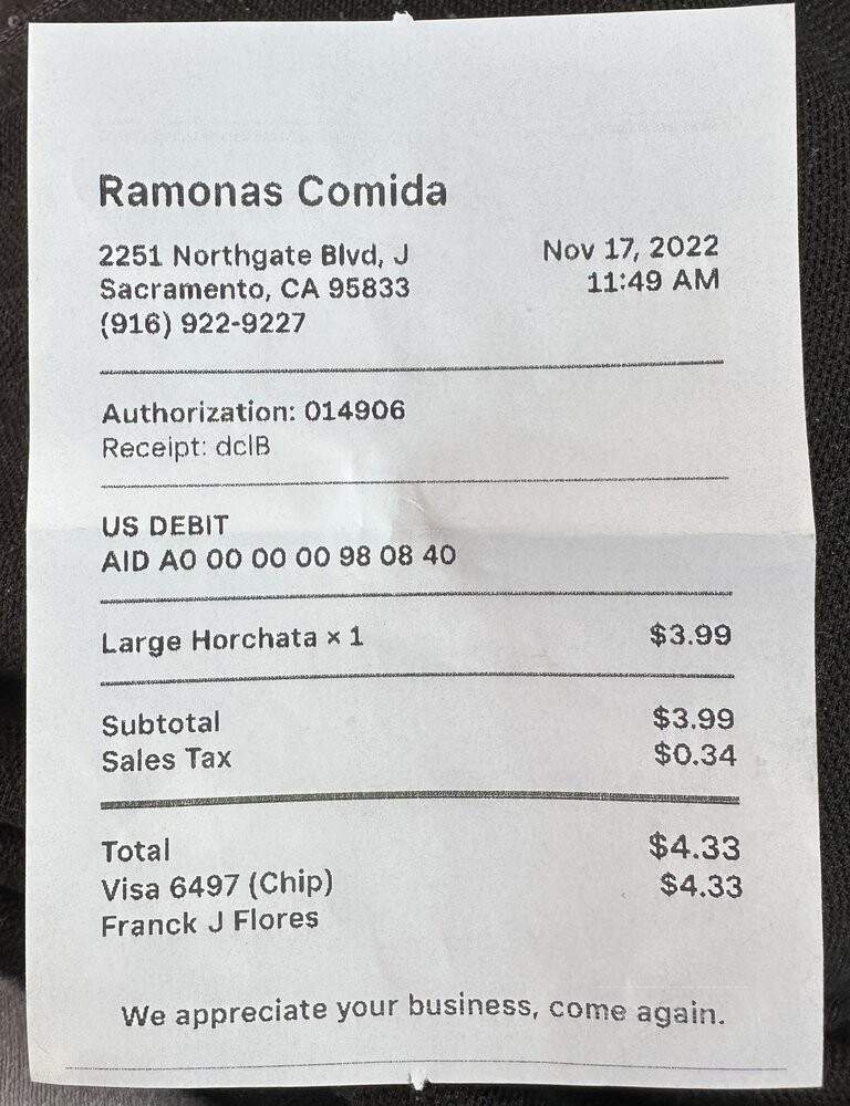 Ramona's Comida Mexicana - Sacramento, CA menu_pic