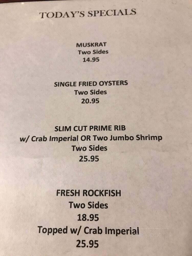 Millie's at the Point - Cambridge, MD menu_pic