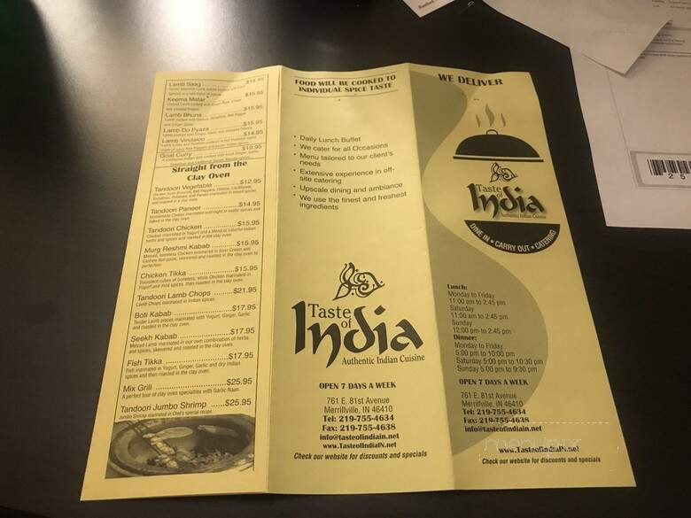 Taste of India - Merrillville, IN