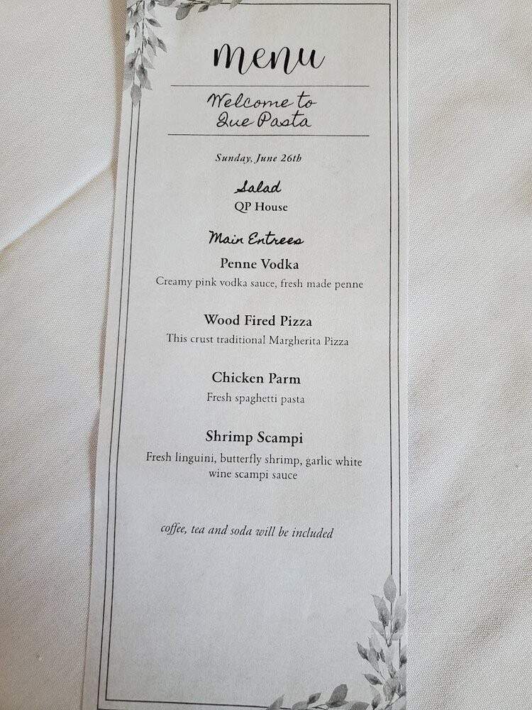 Que Pasta Italian Gourmet Deli - Saddle Brook, NJ menu_pic