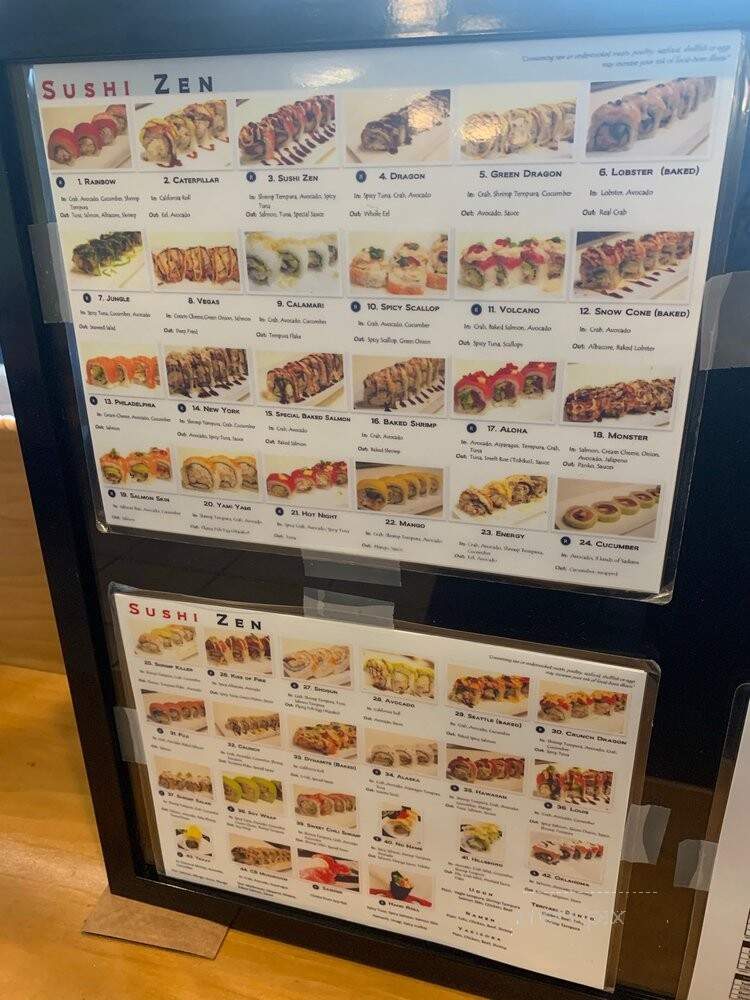 Sushi Zen - Aloha, OR menu_pic
