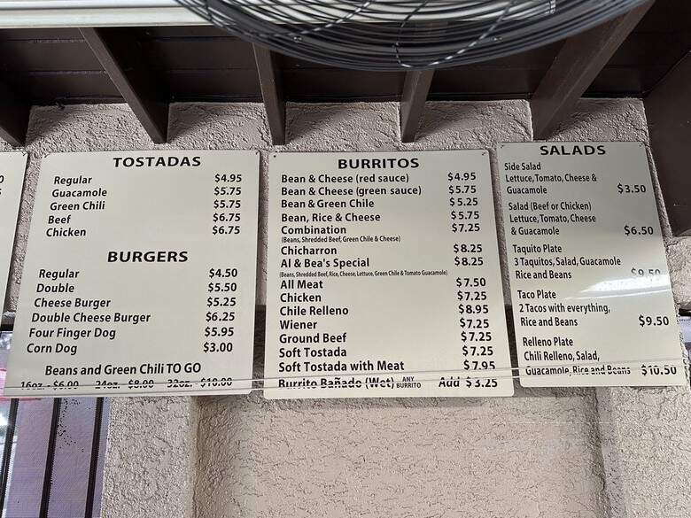 Al & Bea's Mexican Food - Los Angeles, CA menu_pic