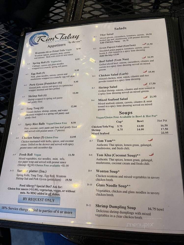 Rim Talay - Oceanside, CA menu_pic