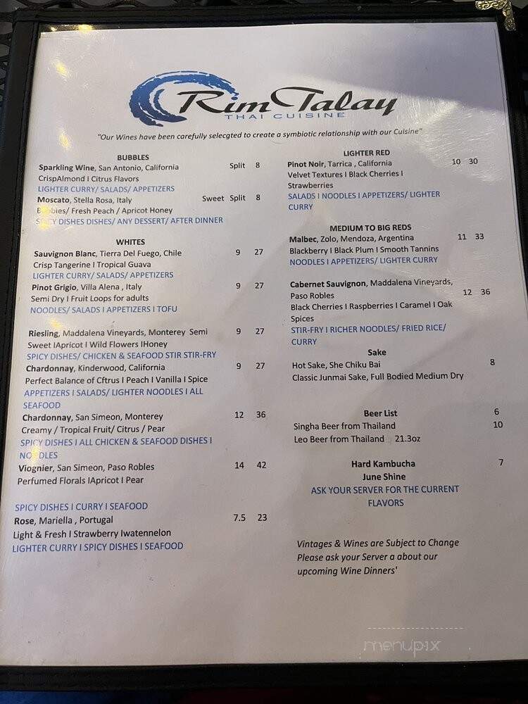 Rim Talay - Oceanside, CA menu_pic