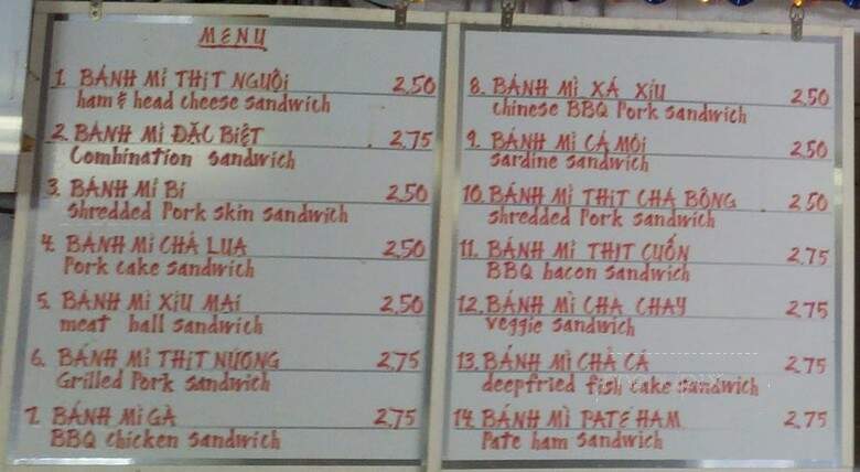 Thanh Huong - Oakland, CA menu_pic