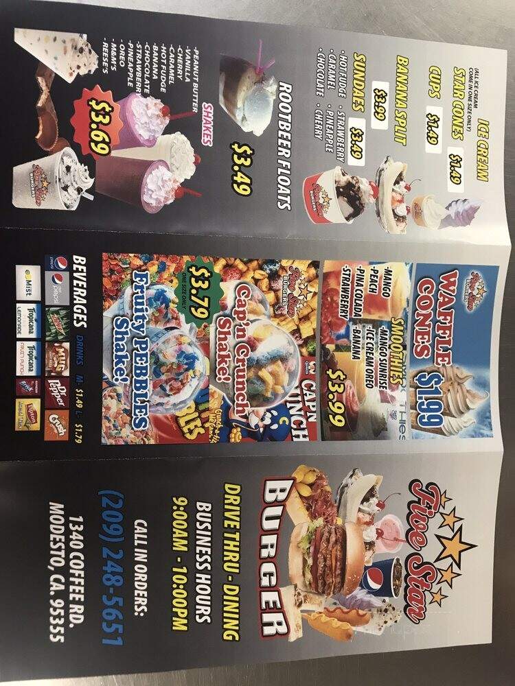 Five Star Burger - Los Angeles, CA menu_pic