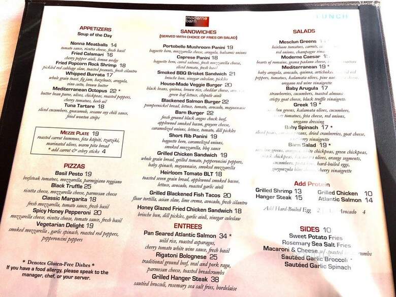 Moderne Barn - Armonk, NY menu_pic
