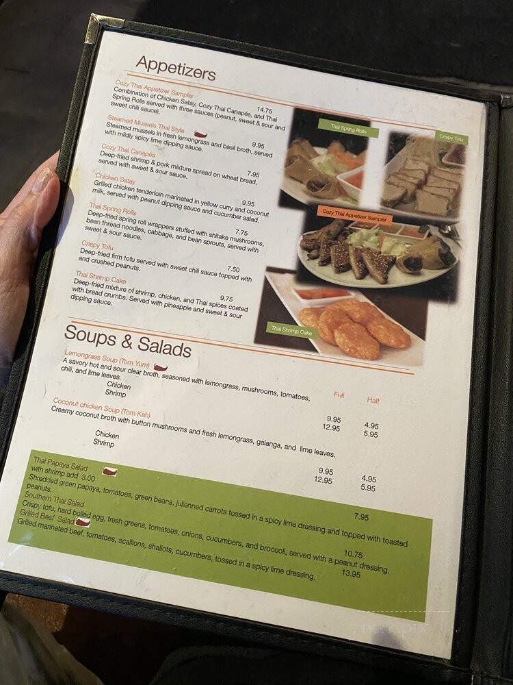 Cozy Thai Bistro - State College, PA menu_pic