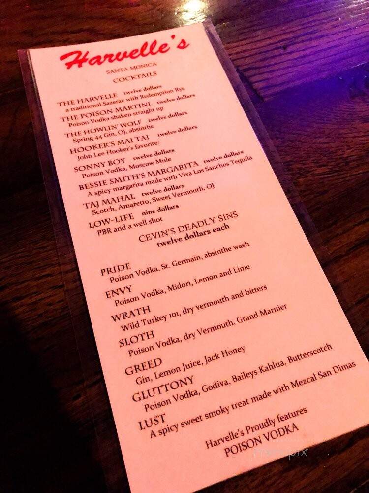 Harvelle's - Santa Monica, CA menu_pic