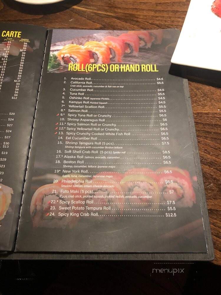 Yama Sushi - Mars, PA menu_pic