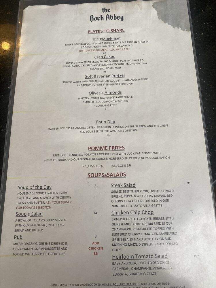 the Back Abbey - Claremont, CA menu_pic