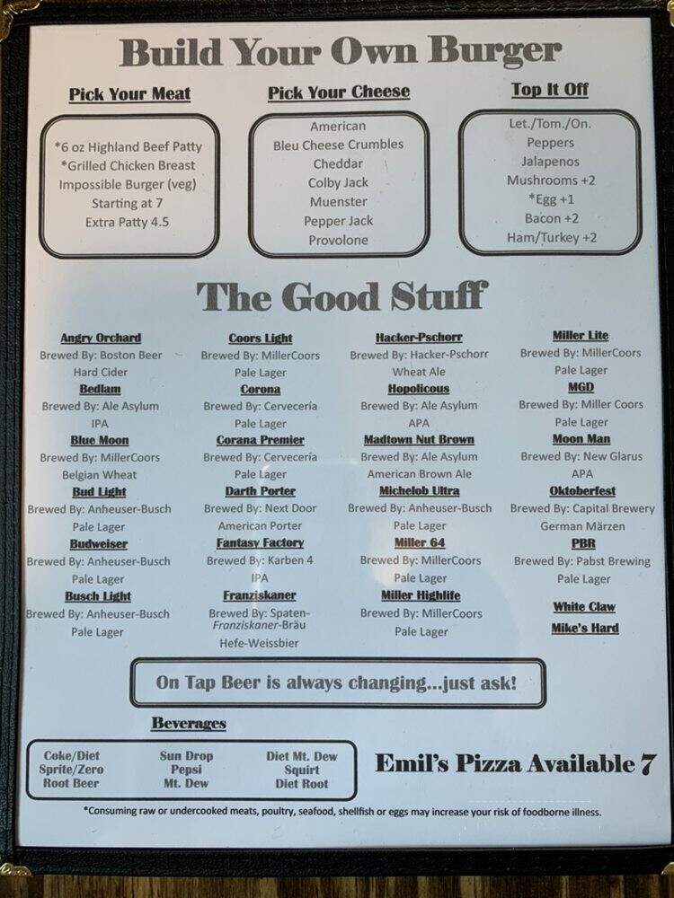 Roxbury Tavern - Prairie Du Sac, WI menu_pic