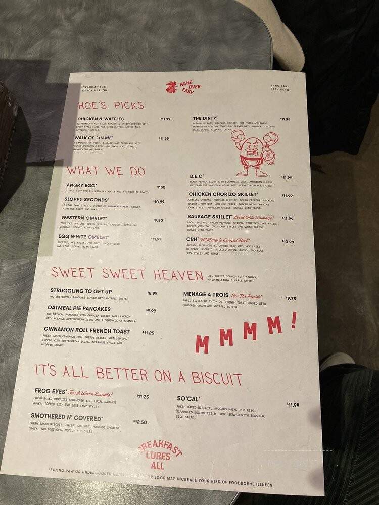 Hang Over Easy - Columbus, OH menu_pic