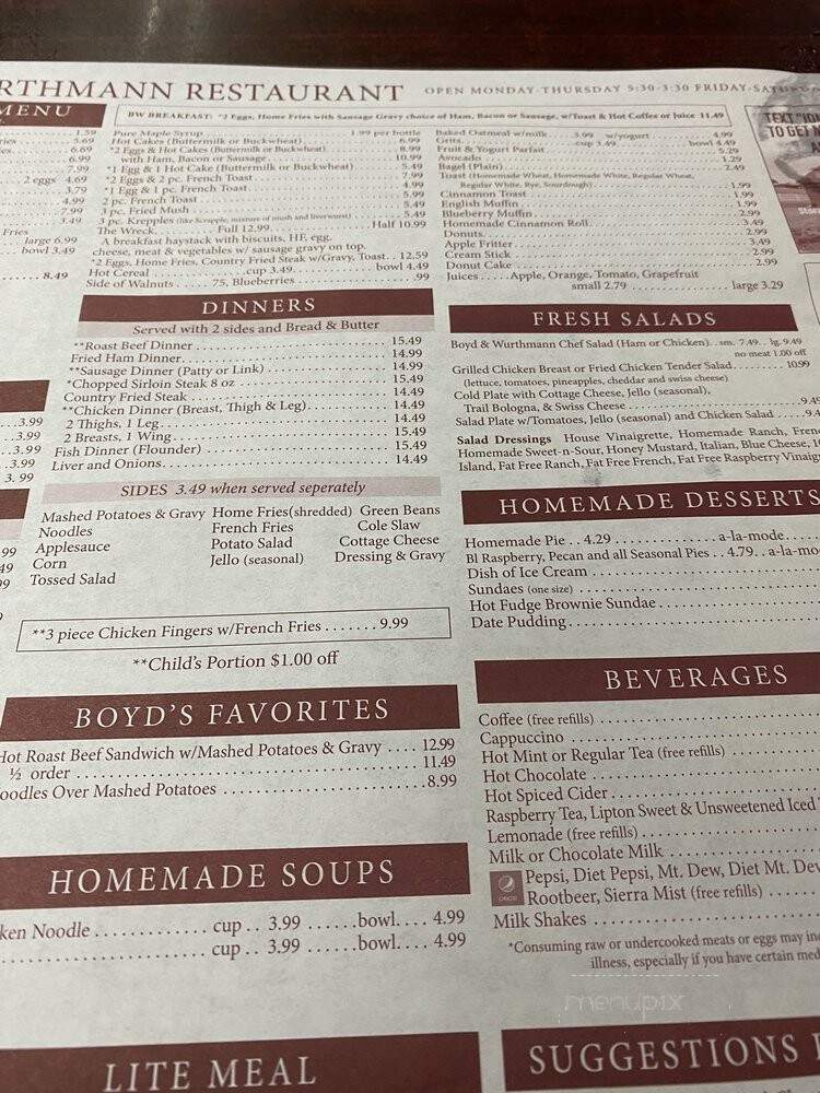 Boyd & Wurthmann - Berlin, OH menu_pic