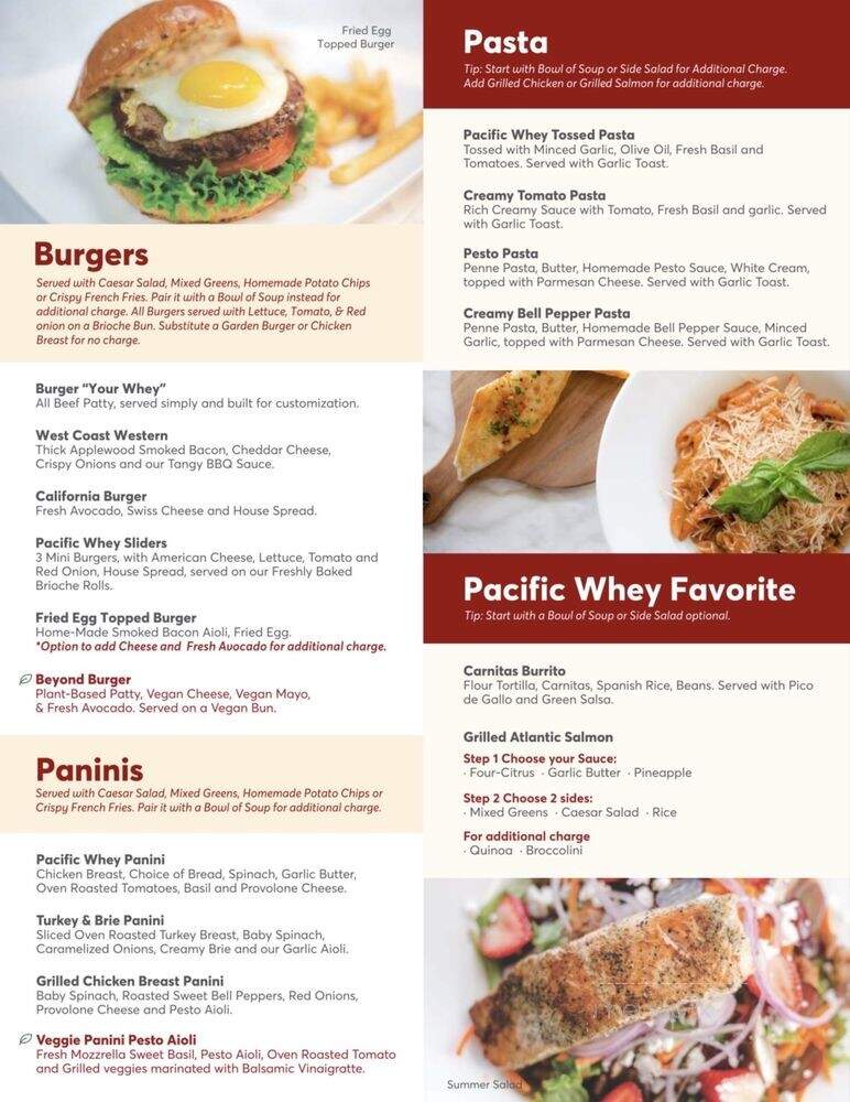 Pacific Whey Cafe - Newport Beach, CA menu_pic