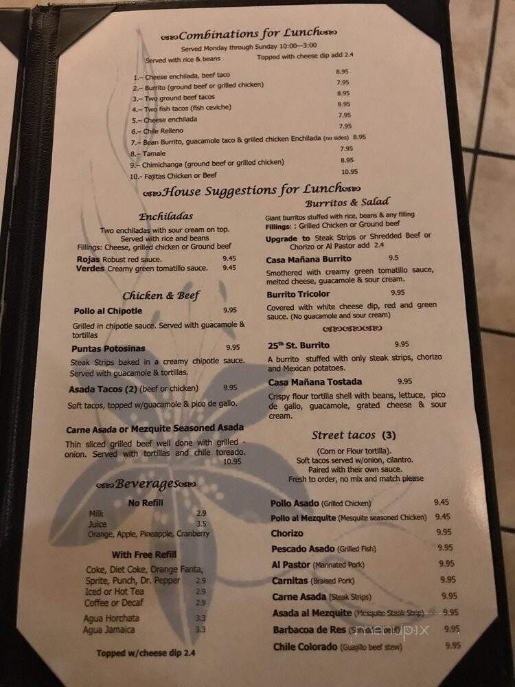 Casa Manana Resturant - Little Rock, AR menu_pic