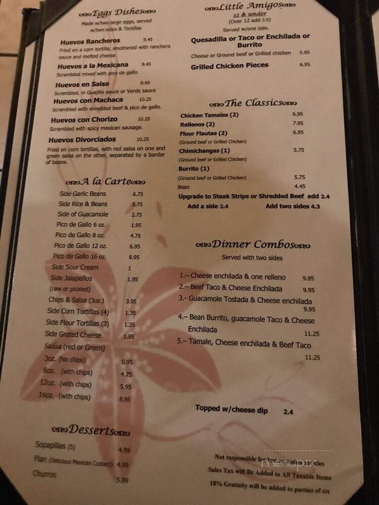 Casa Manana Resturant - Little Rock, AR menu_pic