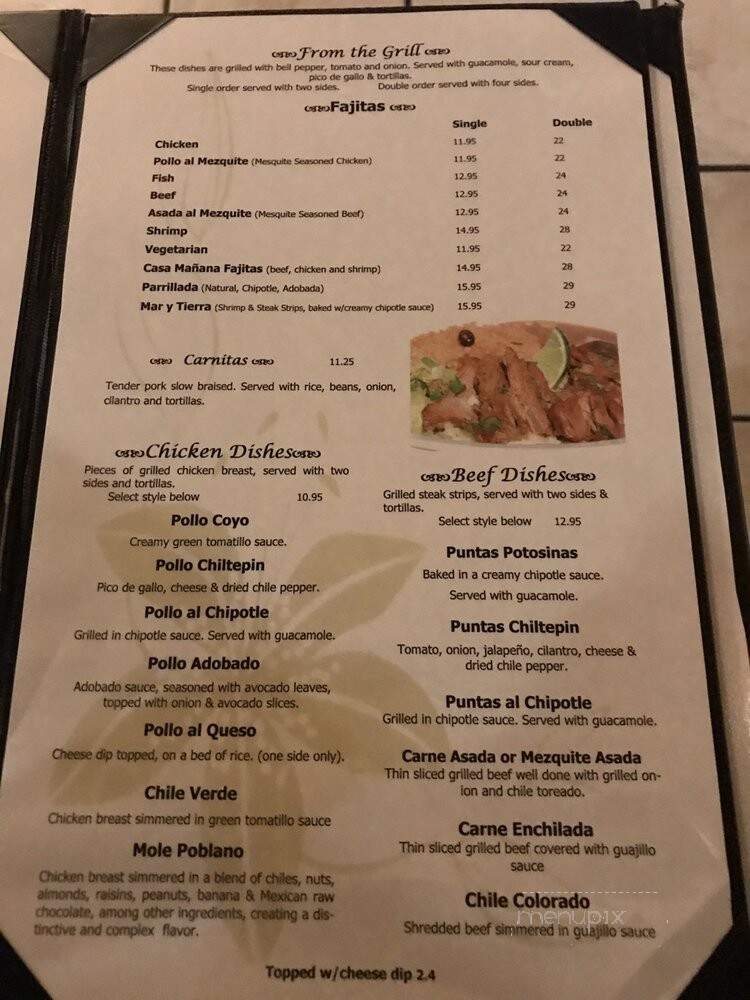 Casa Manana Resturant - Little Rock, AR menu_pic