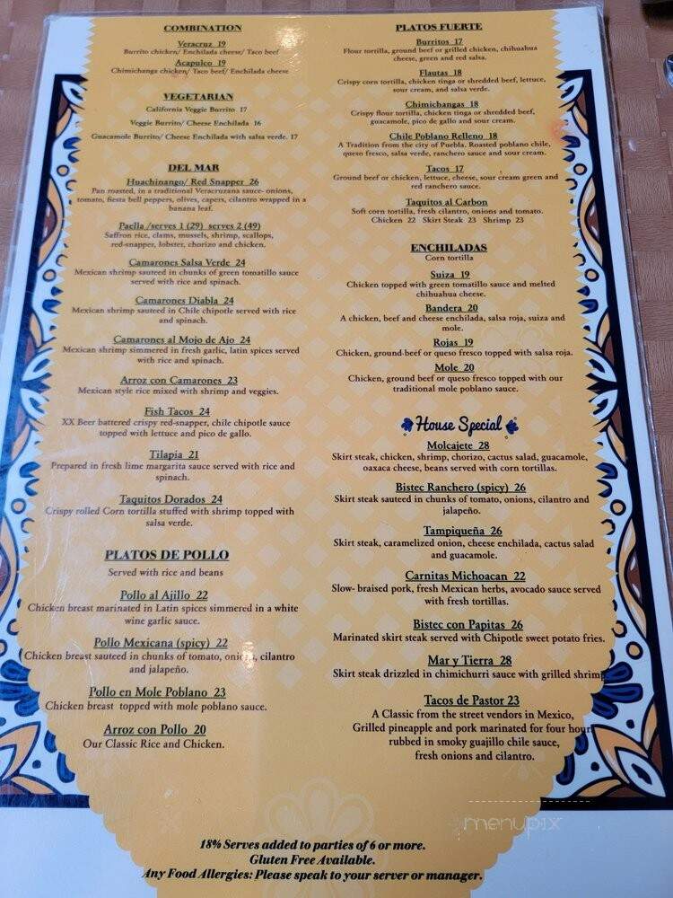Hacienda la Paloma - Bedford Corners, NY menu_pic