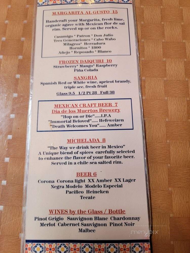 Hacienda la Paloma - Bedford Corners, NY menu_pic