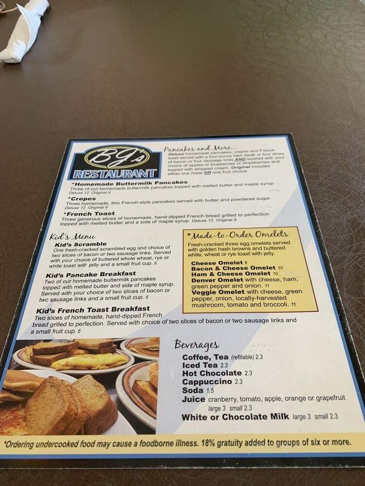 B J's Restaurant - Wisconsin Dells, WI menu_pic