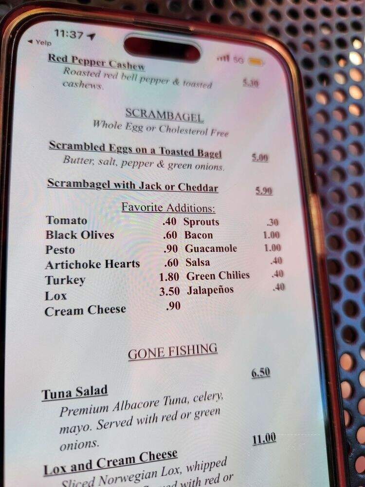 Bagelry - SANTA CRUZ, CA menu_pic