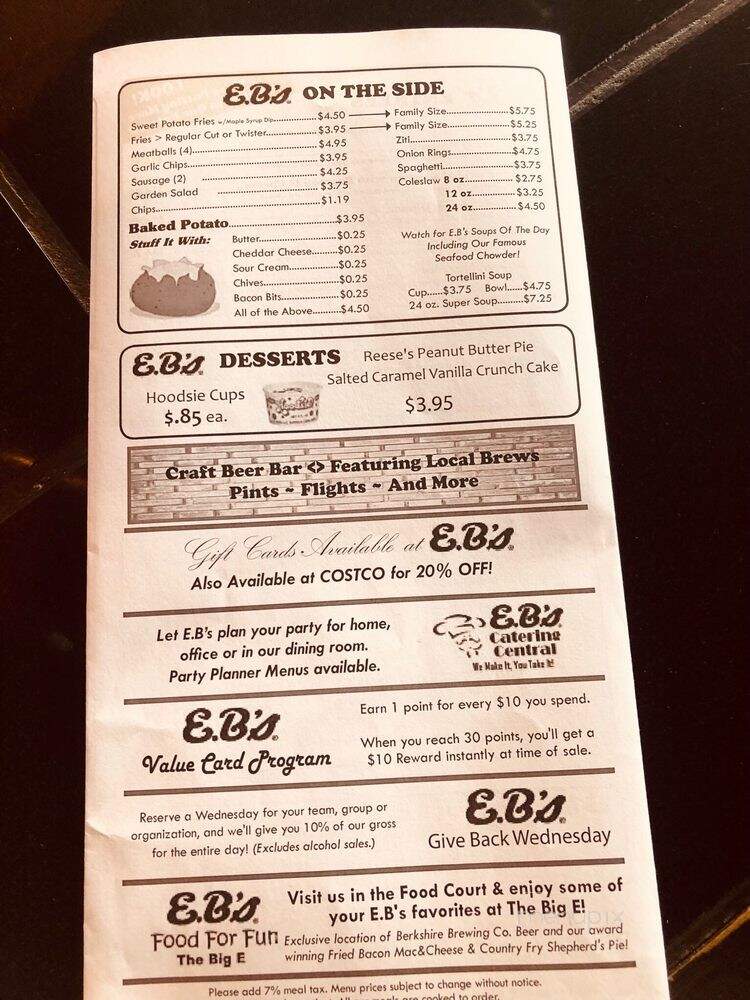 E B's Speciality Chicken Rstrn - Agawam, MA menu_pic