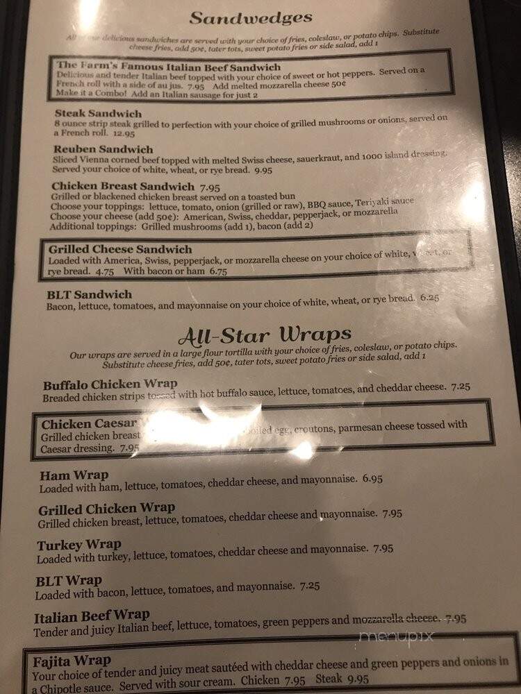 Golf Farm Bar & Grill - Wauconda, IL menu_pic