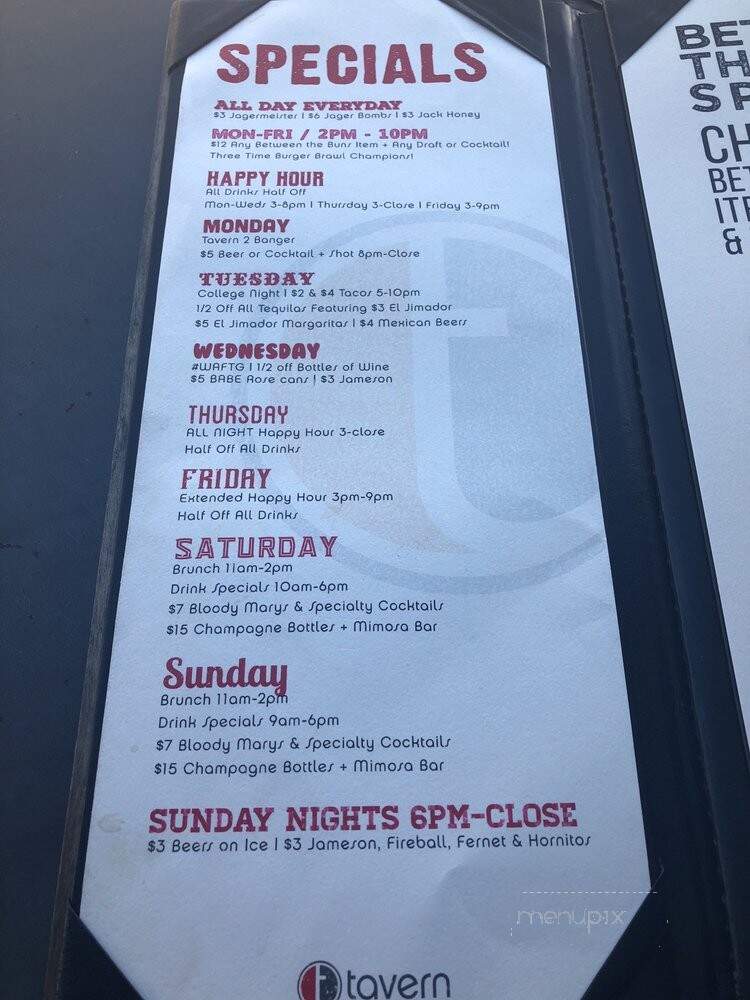 Tavern at the Beach - San Diego, CA menu_pic