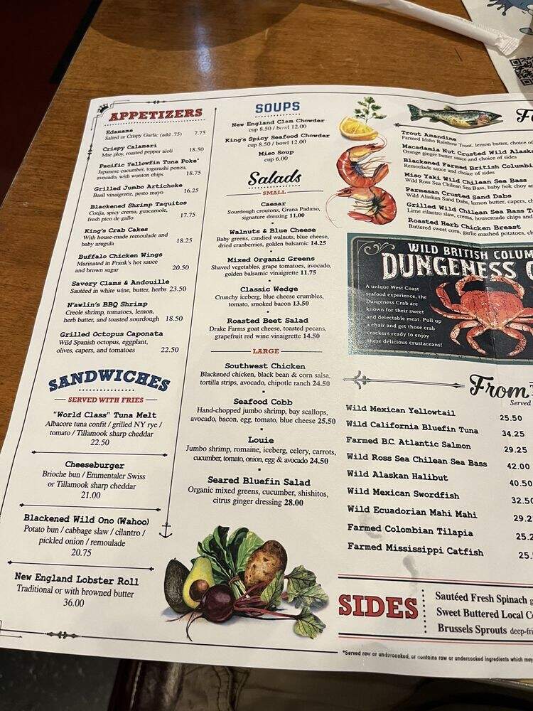 King's Fish House - San Diego, CA menu_pic