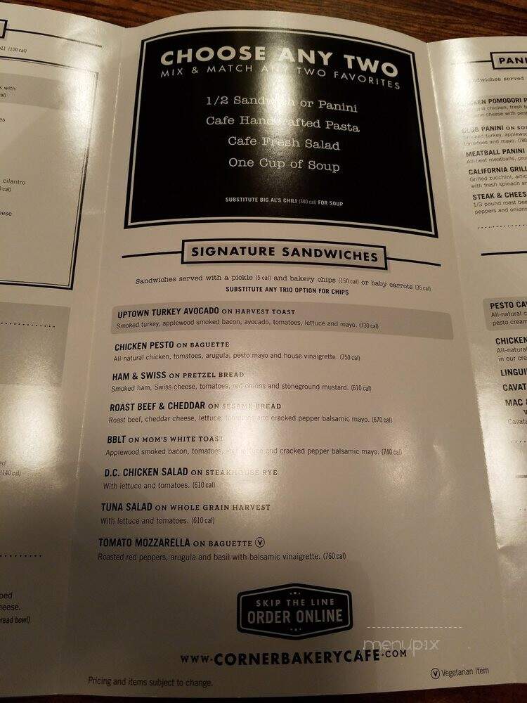 Corner Bakery Cafe - Orange, CA menu_pic