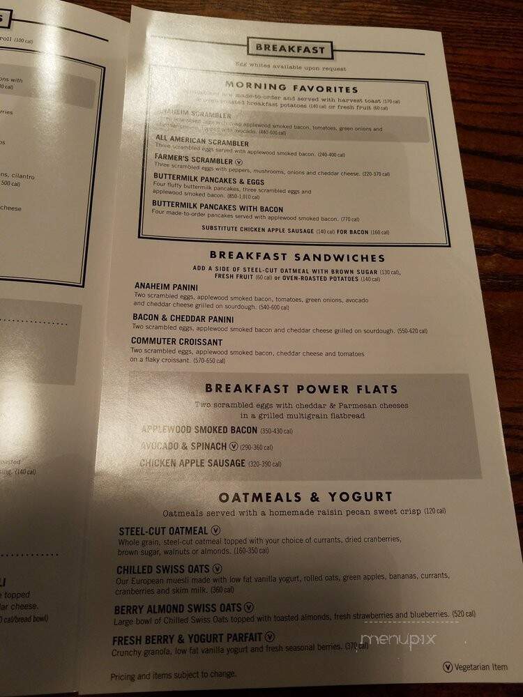 Corner Bakery Cafe - Orange, CA menu_pic